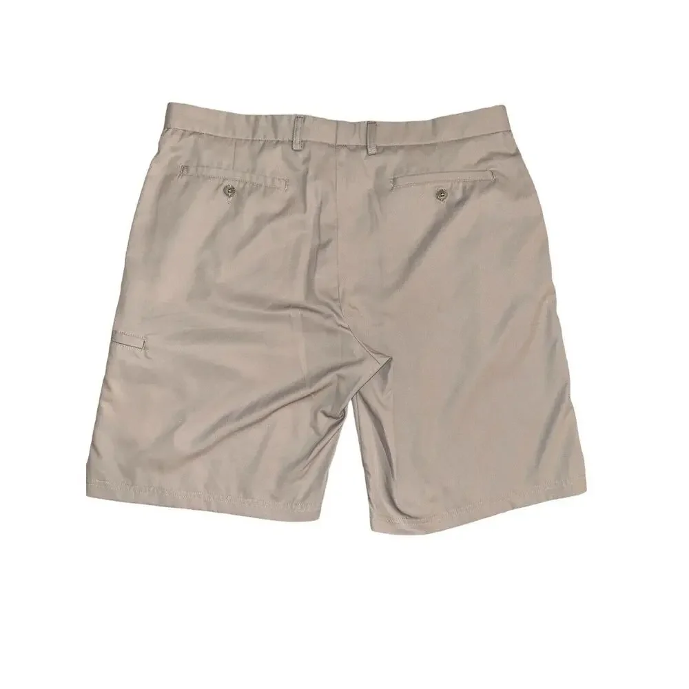 Pebble Beach Shorts Mens 38 Performance Light Gray Golf Flat Front Tech‎ Pocket